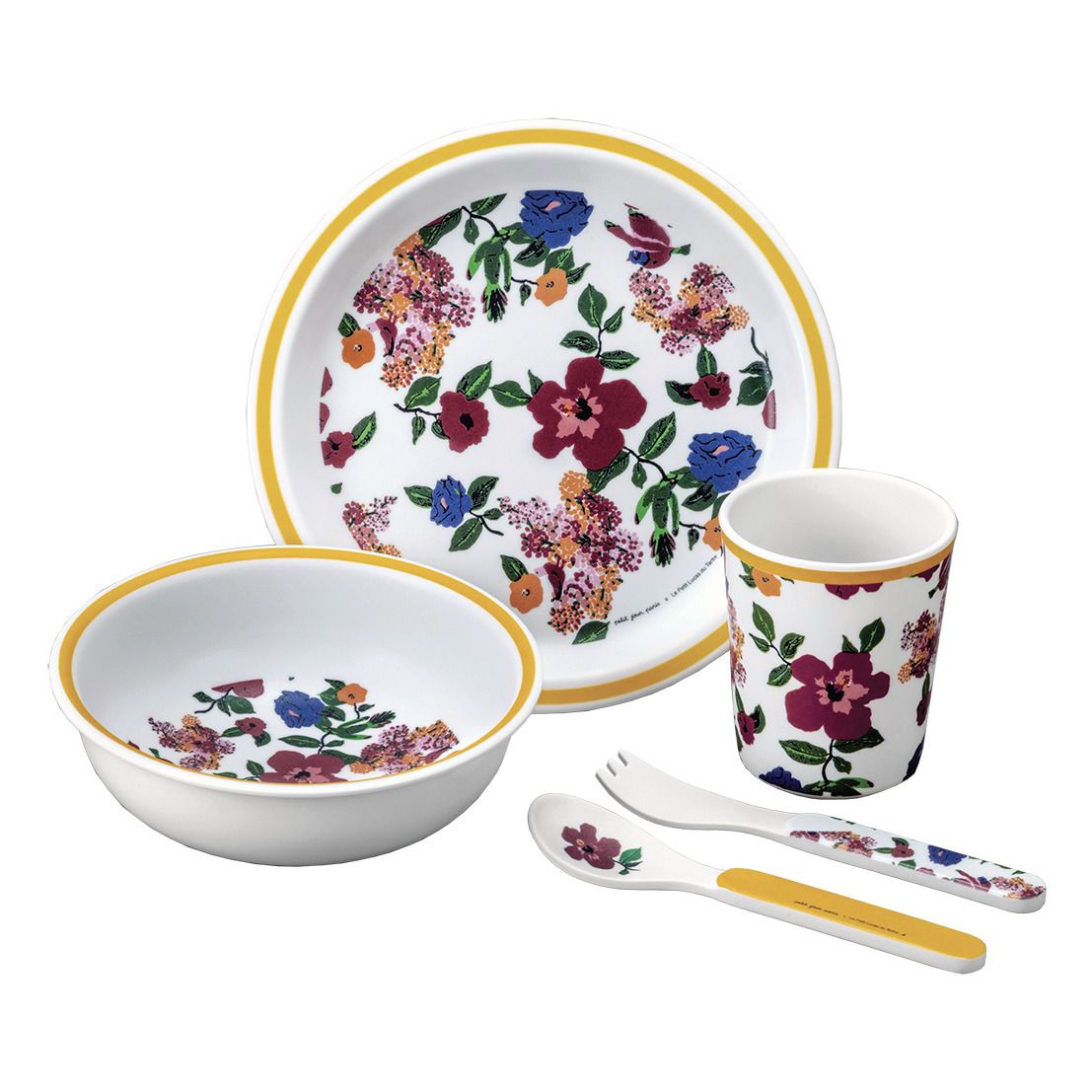 Le Petit Lucas du Tertre - Set vaisselle Hibiscus - Set de 5 - Multicolore