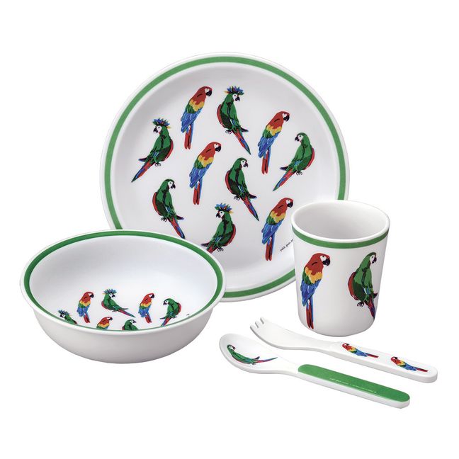 Parrot Tableware Set - 5 Pieces Green