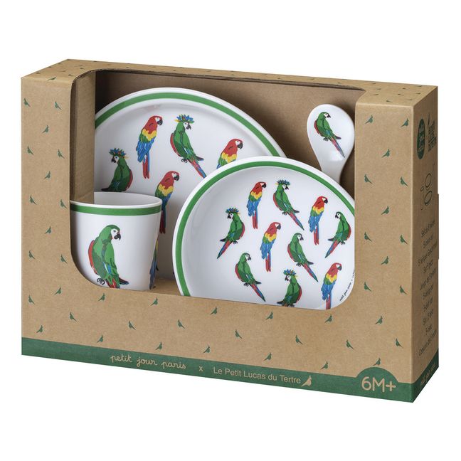 Parrot Tableware Set - 5 Pieces Green