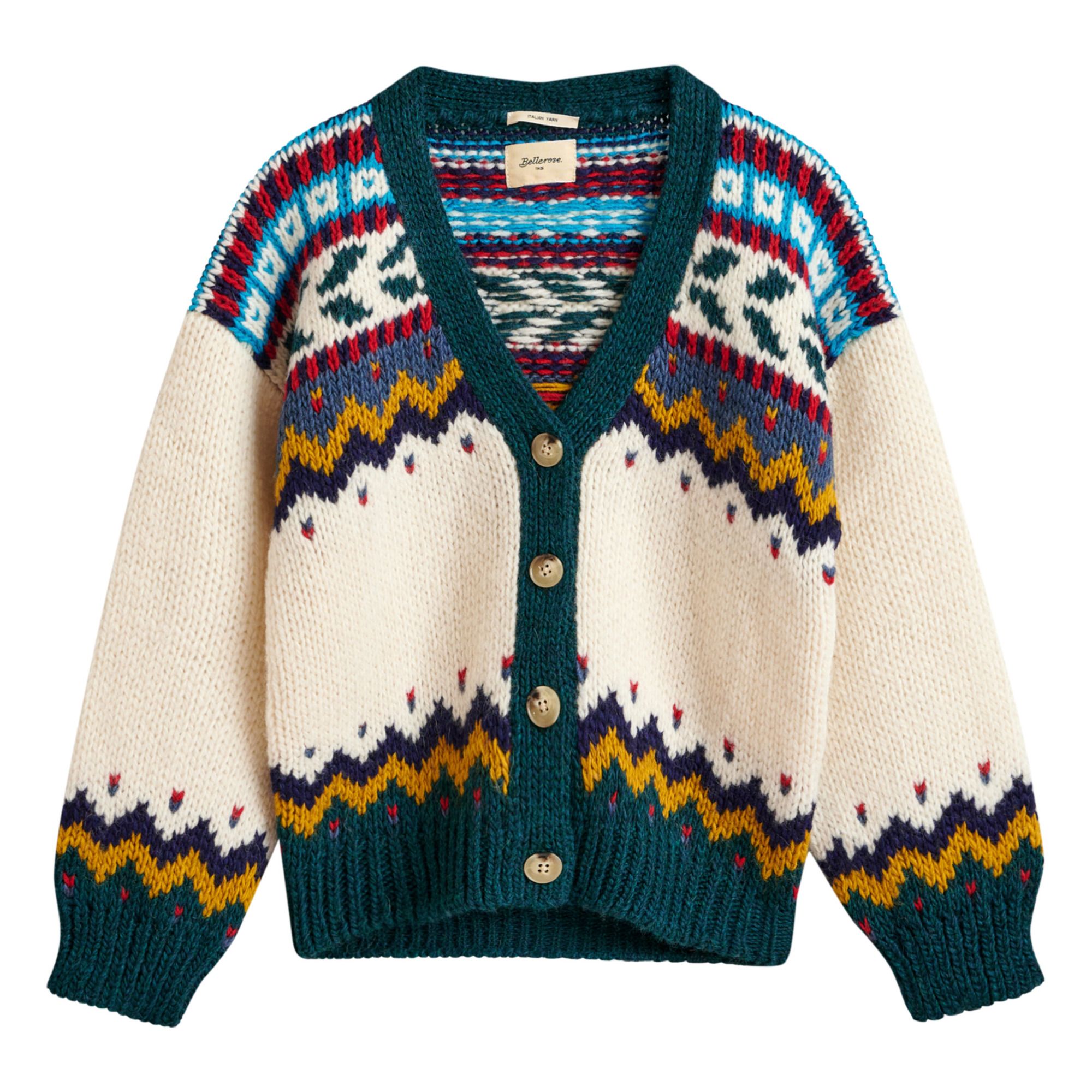 Bellerose - Cardigan Ante Laine Merinos Baby Alpaca - Fille - Vert