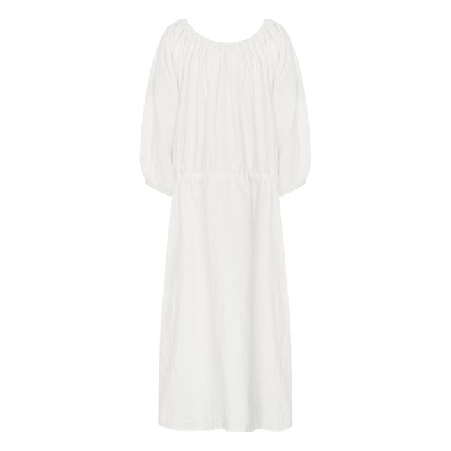Schlaf-Kleid Leinen Weiß