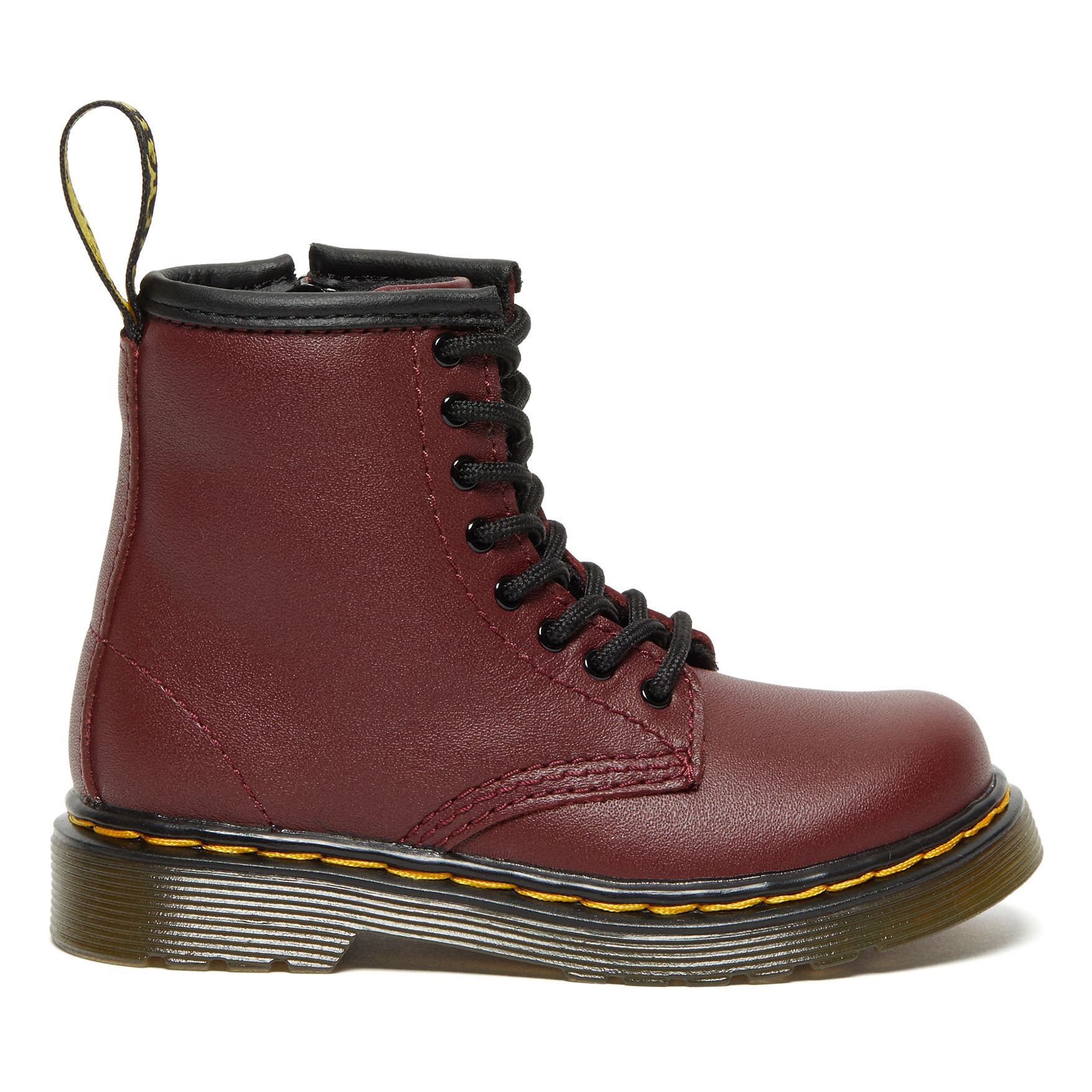 Dr Martens - Boots à Lacets 1460 Cuir Lisse - Fille - Bordeaux