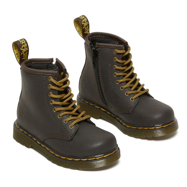 Boots à Lacets 1460 Cuir Enduit | Marron
