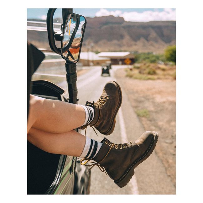 Botas con cordones de cuero engrasado 1460 - Colección Mujer  | Marrón