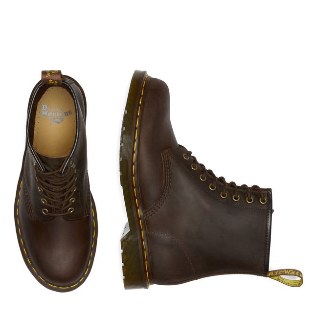 Botas con cordones de cuero engrasado 1460 - Colección Mujer  | Marrón