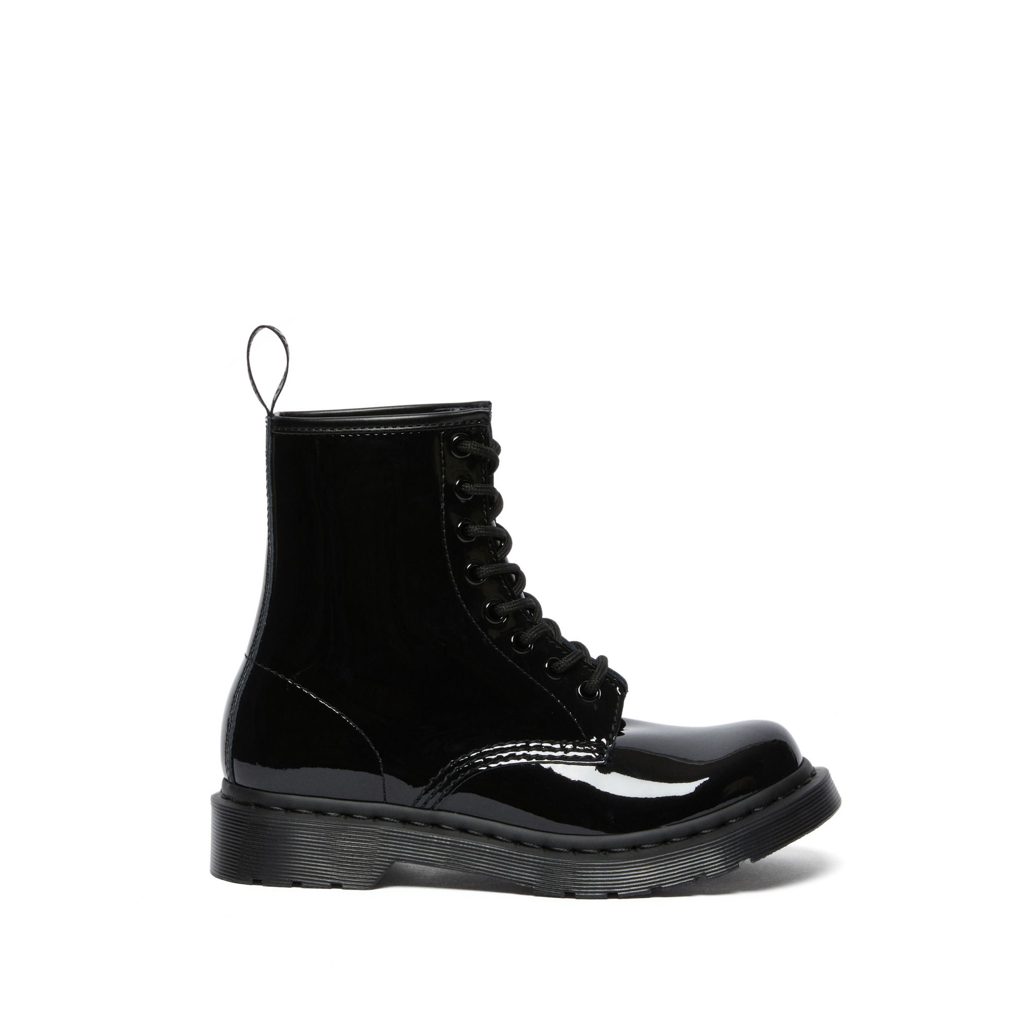 Dr Martens - Boots à Lacets 1460 Cuir Verni - Collection Femme - - Noir