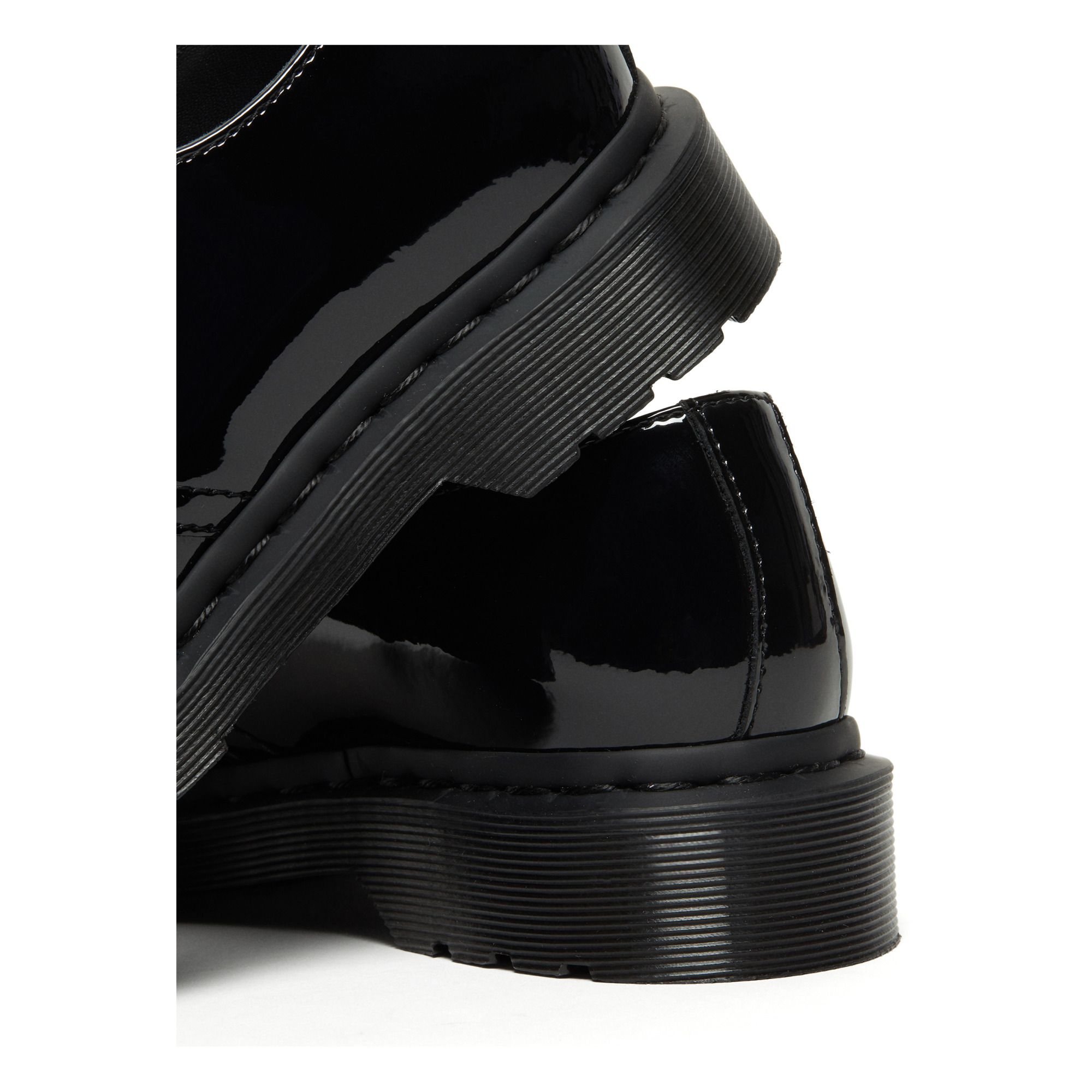 black patent platform brogues