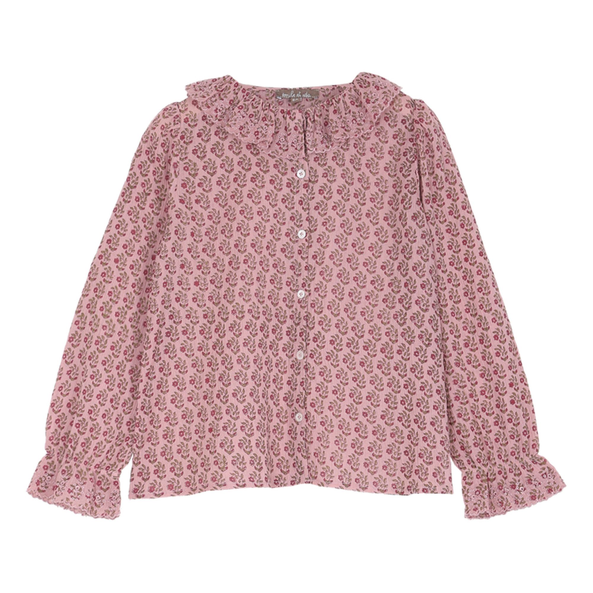 Emile et Ida - Blouse Crépon Paquerettes - Fille - Rose