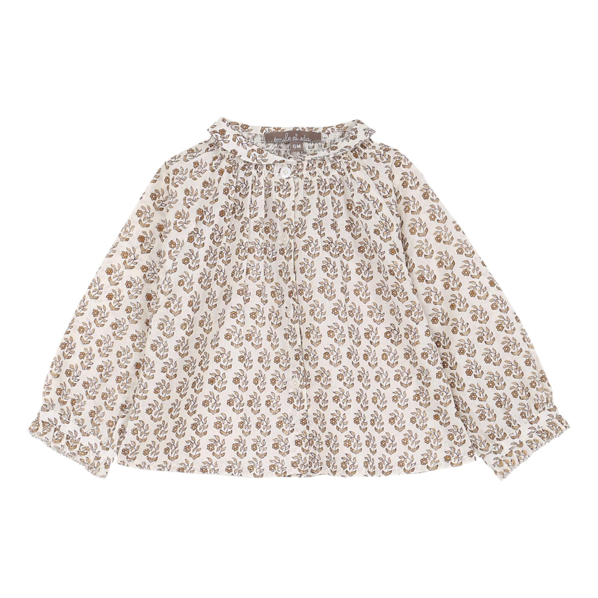 Emile et Ida - Blouse Fleurie - Fille - Ecru