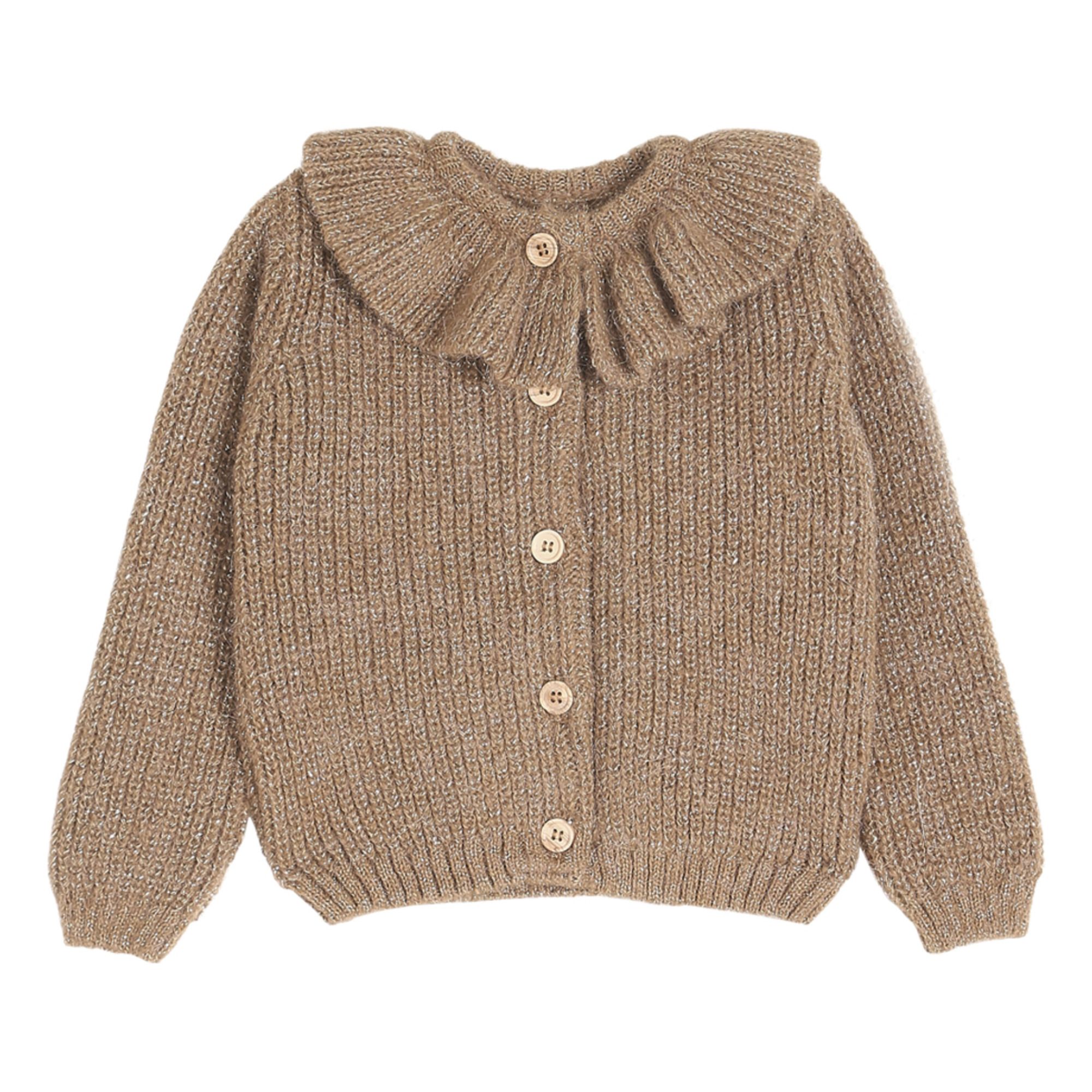 Emile et Ida - Cardigan Alpaga Lurex - Fille - Camel