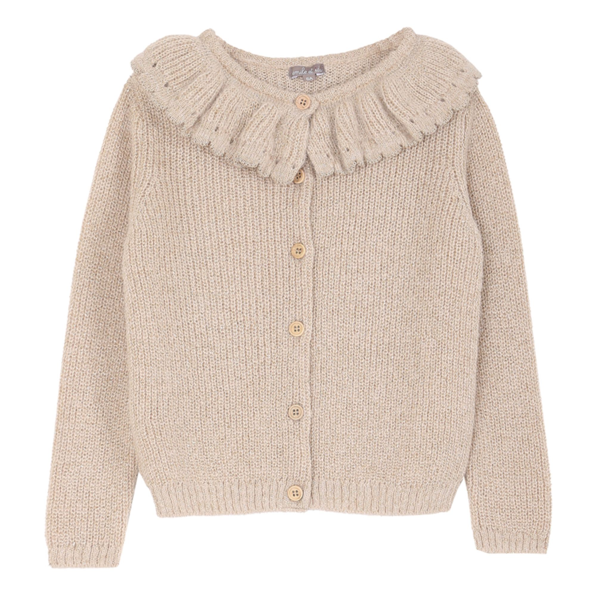 Emile et Ida - Cardigan Alpaga Lurex - Fille - Ecru