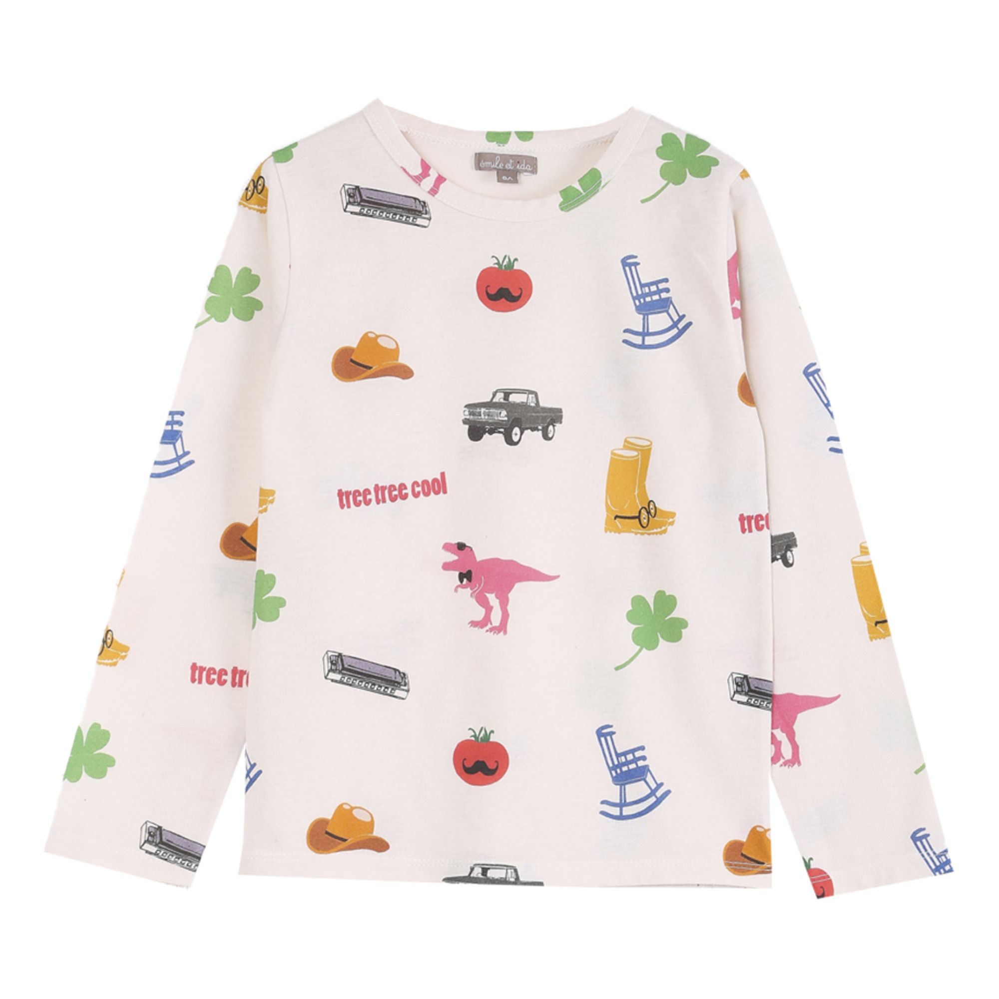 Emile et Ida - T-Shirt Coton Bio America - Garçon - Ecru