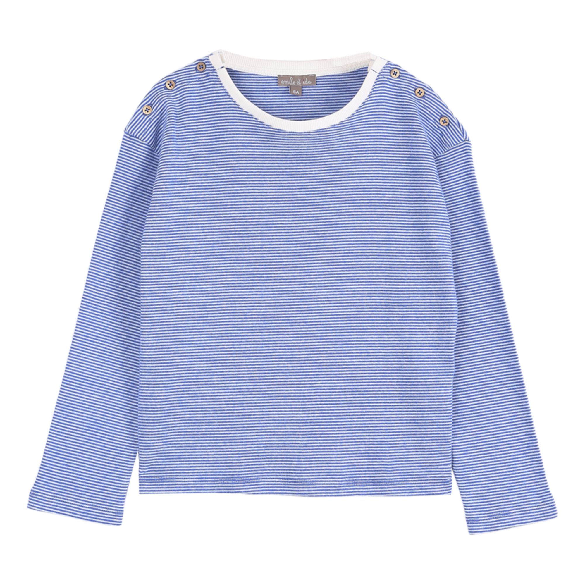 Emile et Ida - T-Shirt Epais Rayé - Fille - Bleu