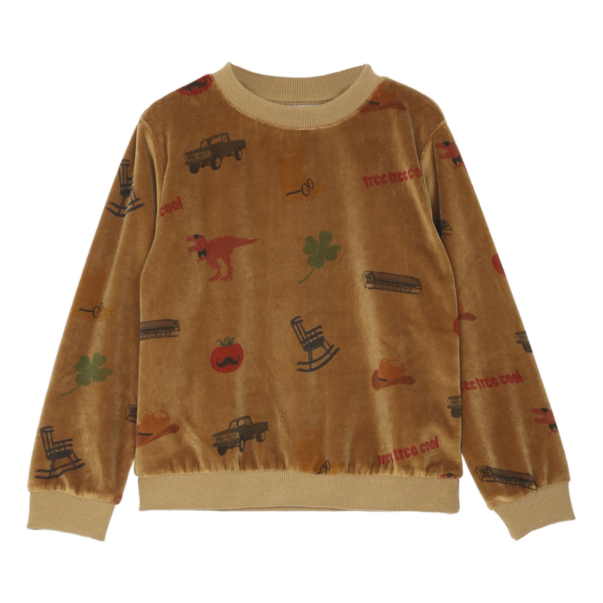 Emile et Ida - Sweat Velours Coton Bio America - Garçon - Camel