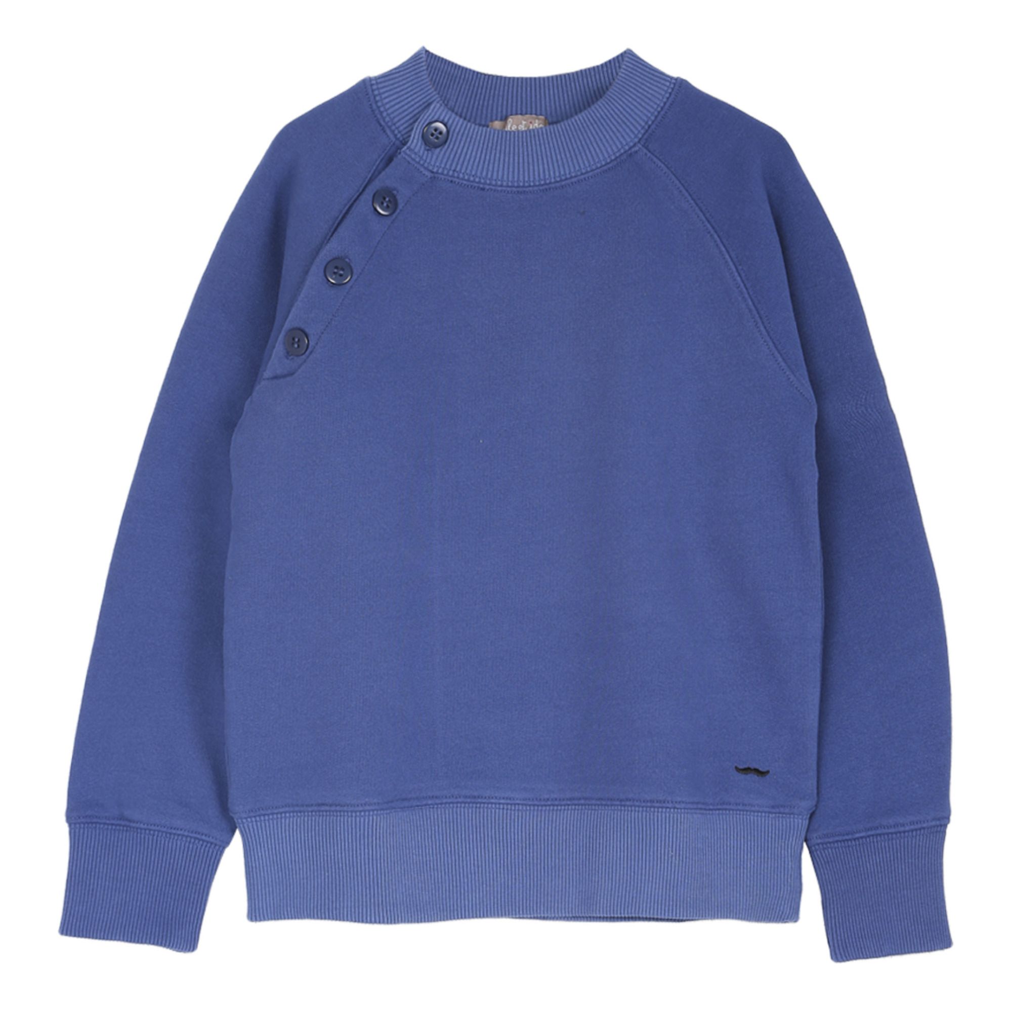 Emile et Ida - Sweat Col Boutonné - Fille - Bleu