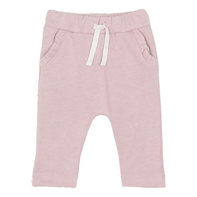 Organic Fleece Sirwal Trousers with Frills Pale pink