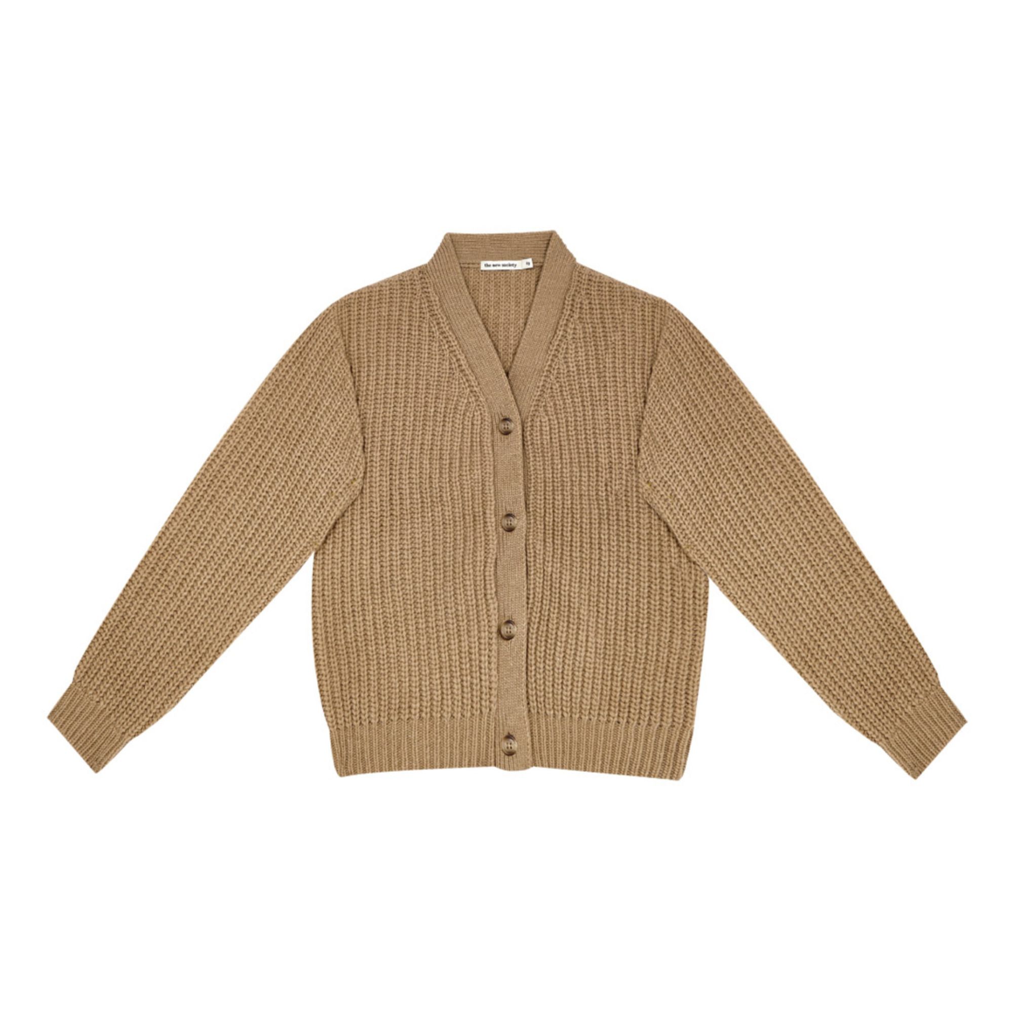 the new society - Cardigan Laine Recyclée - Collection Femme - - Camel