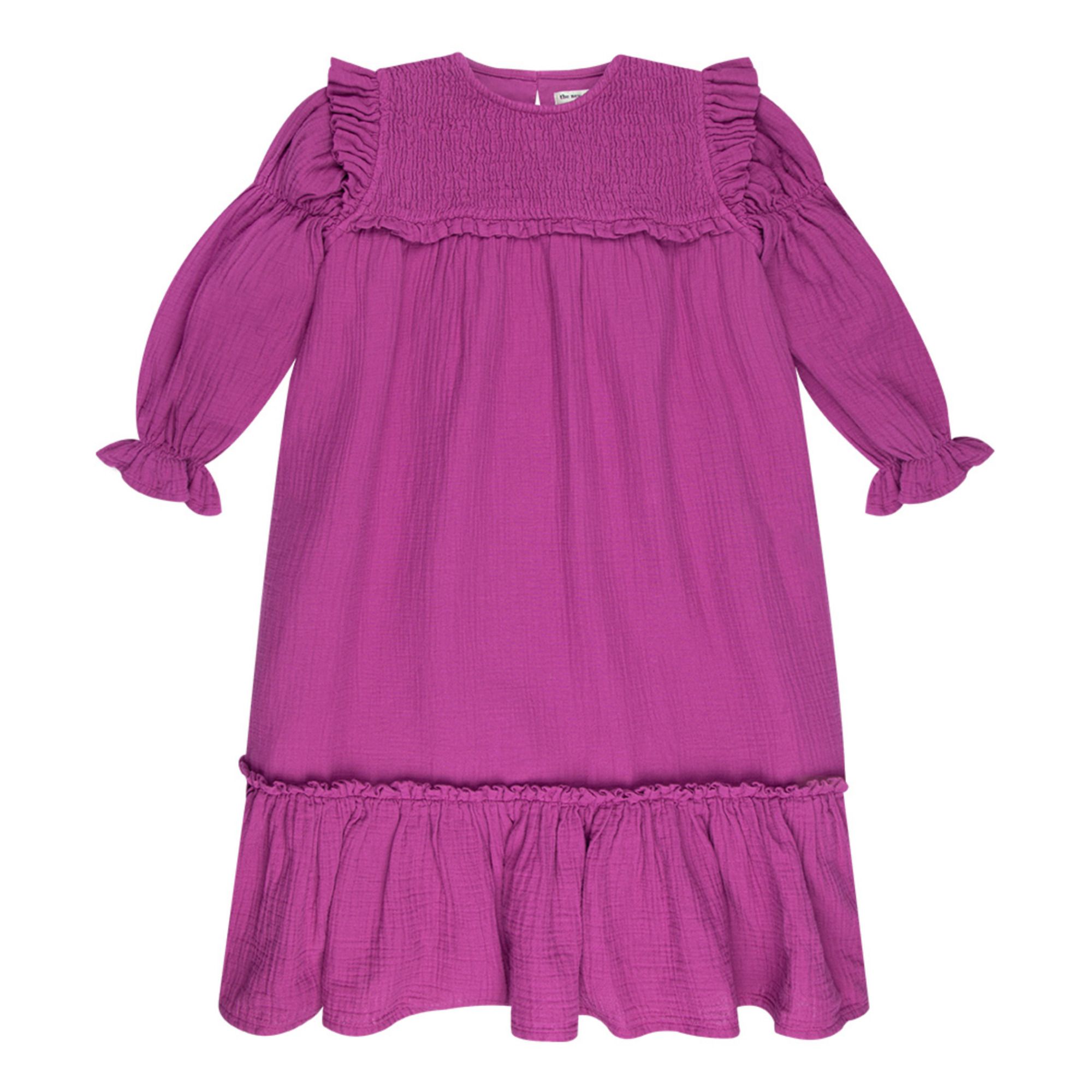 the new society - Robe Dominique Coton Bio - Fille - Rose