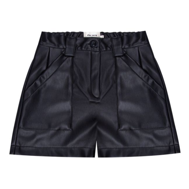 Recycled Leather Shorts Black