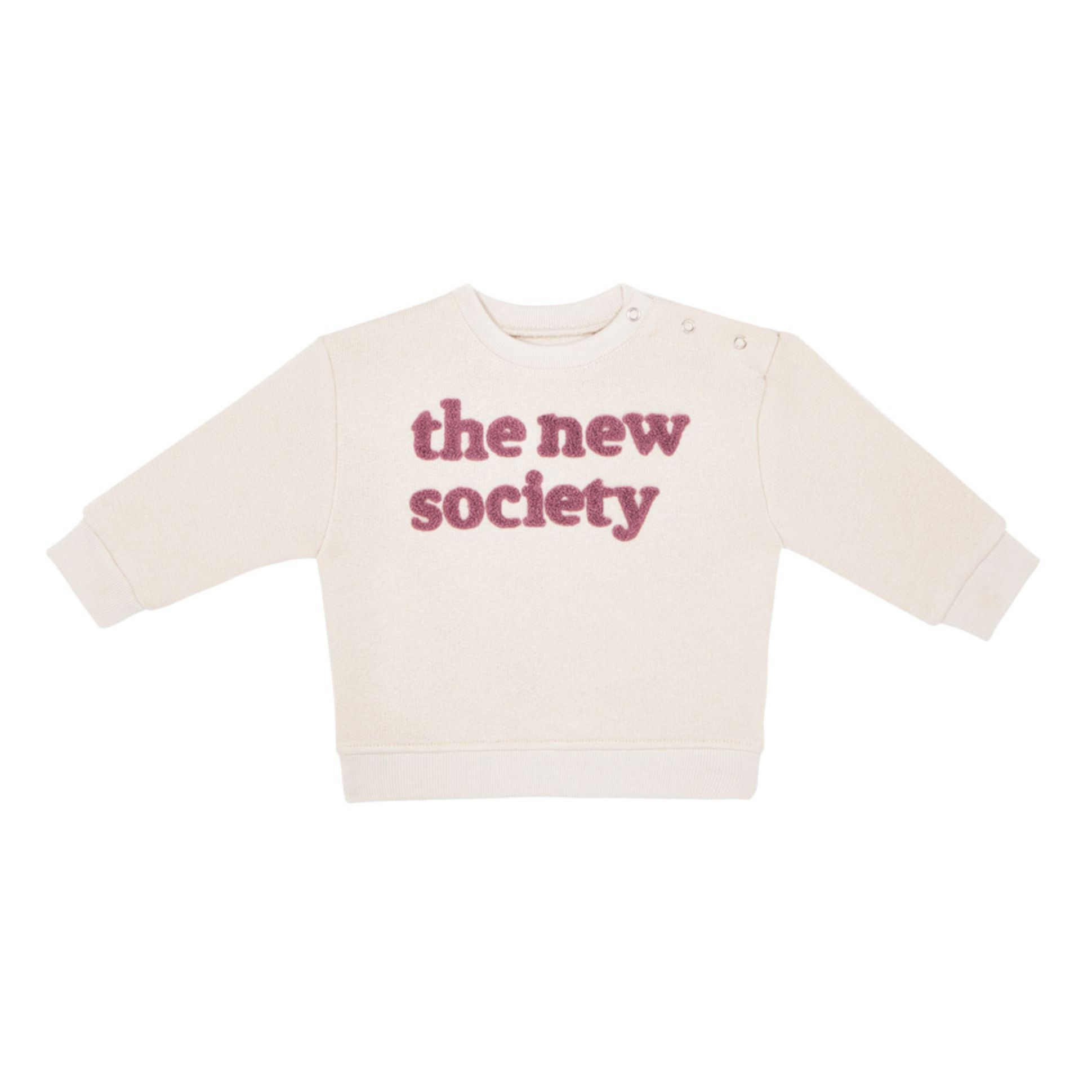 the new society - Sweat Signature Coton Bio - Fille - Ecru