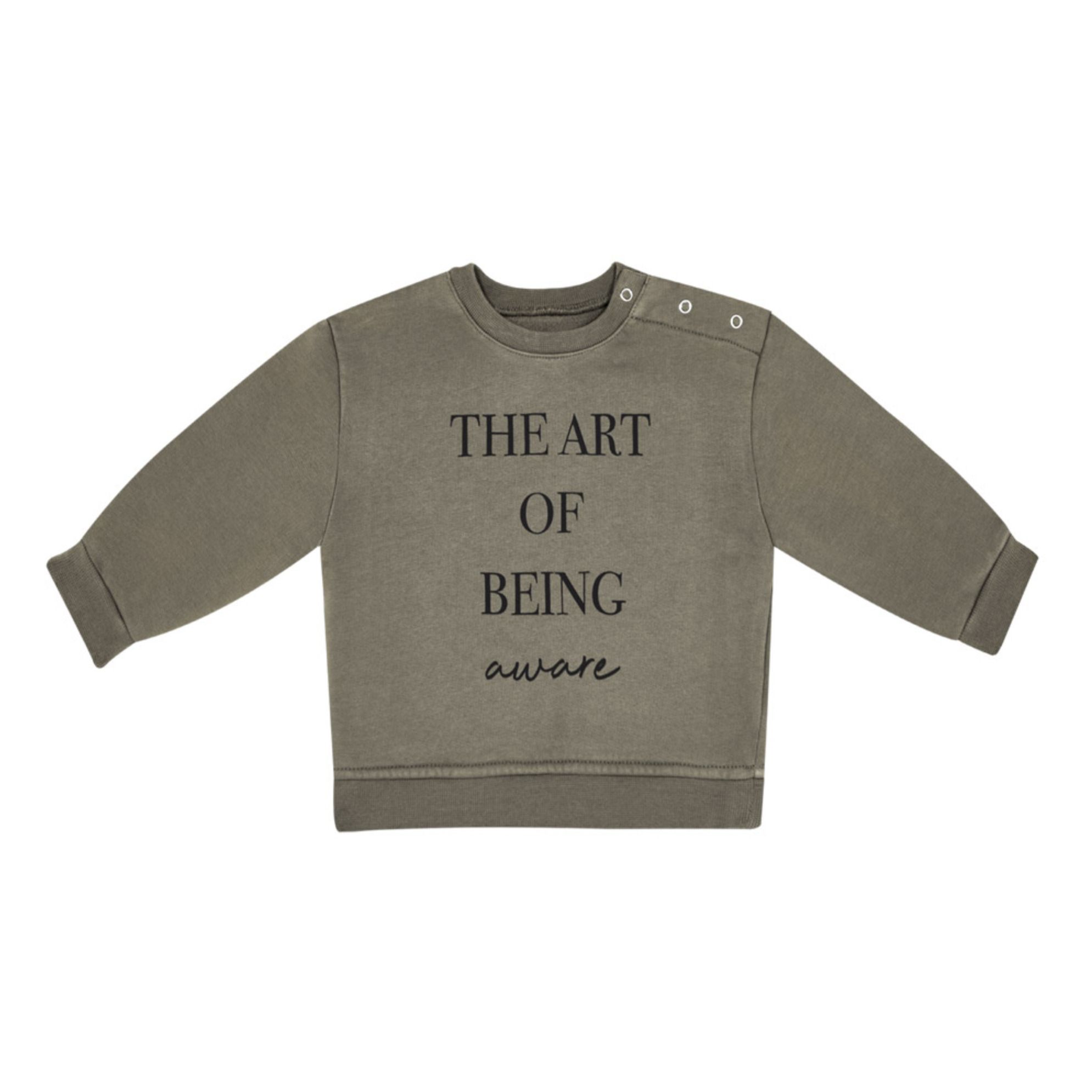 the new society - Sweat Coton Bio - Fille - Vert kaki