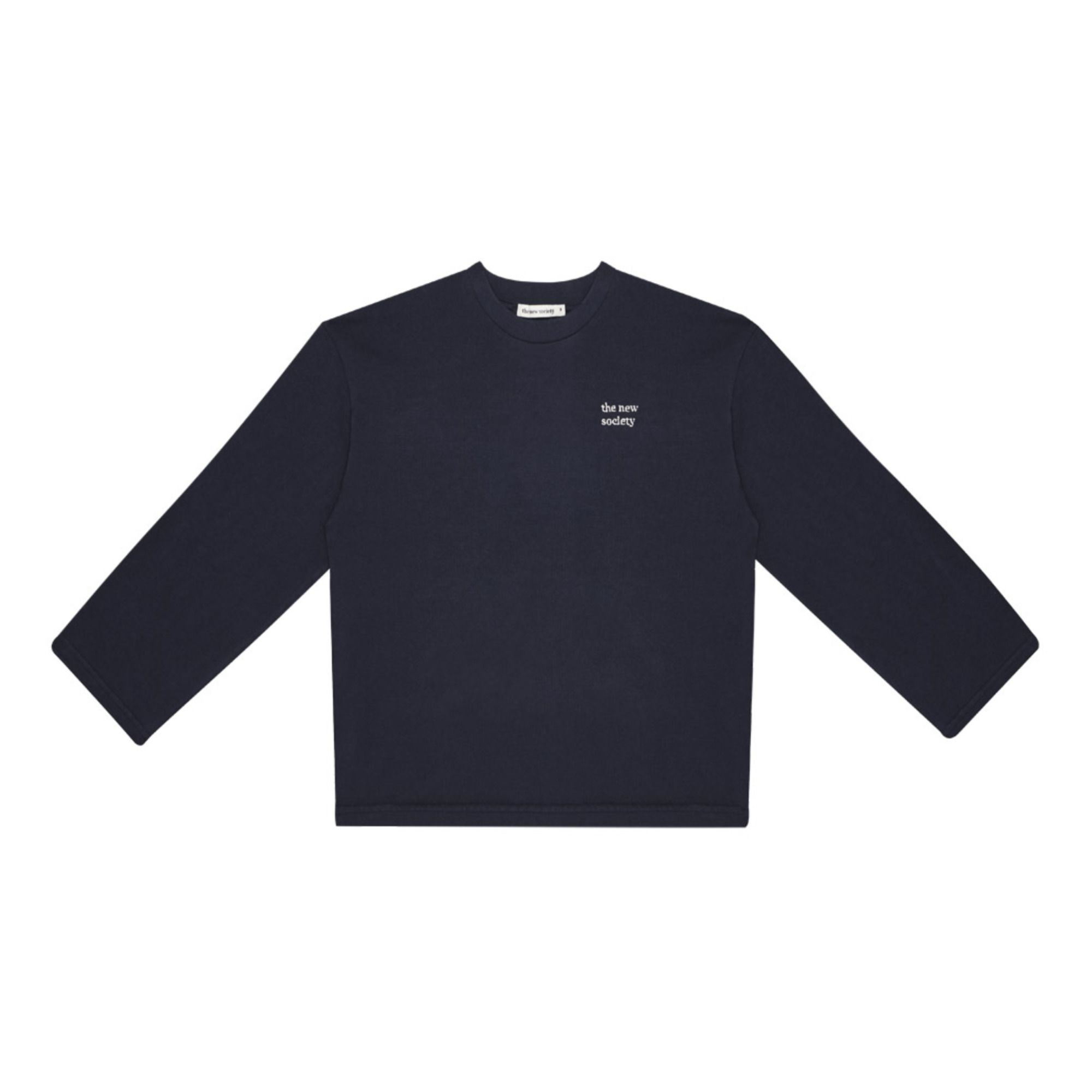 the new society - T-shirt ML Coton Bio - Fille - Bleu marine