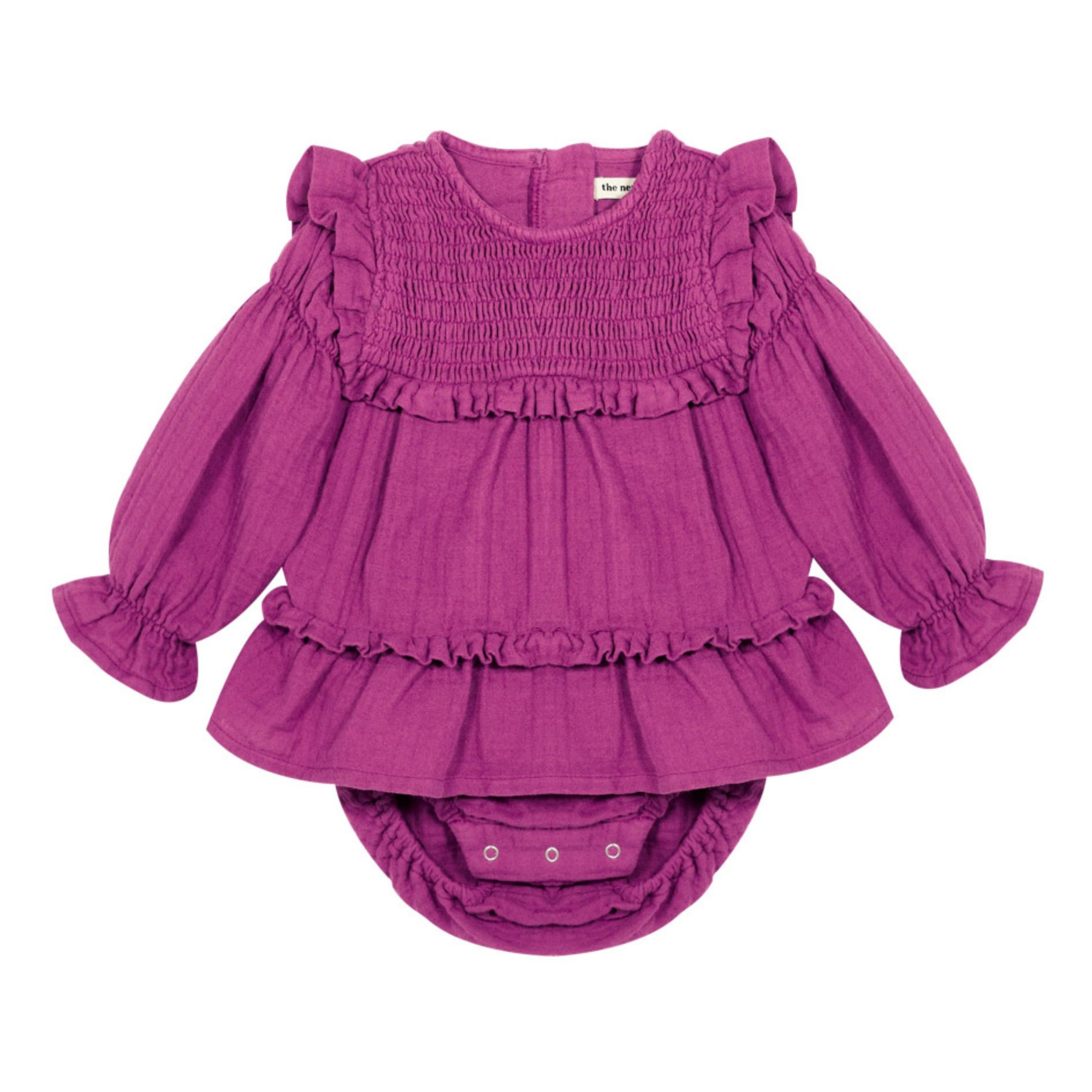 the new society - Barboteuse Dominique Coton Bio - Fille - Rose