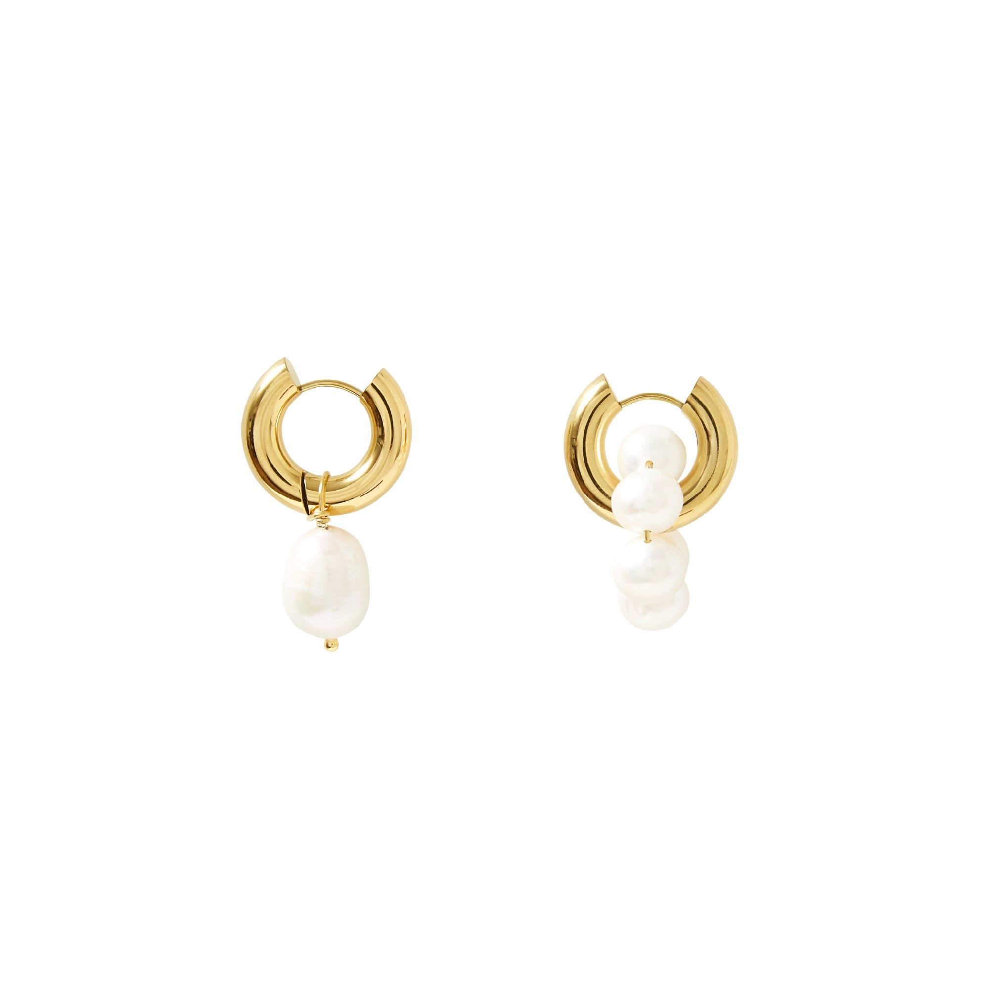 Mismatching Pearl Earrings  White- Product image n°0