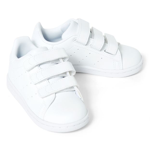Sneakers con 2 strappi Stan Smith in tinta unita riciclati Bianco