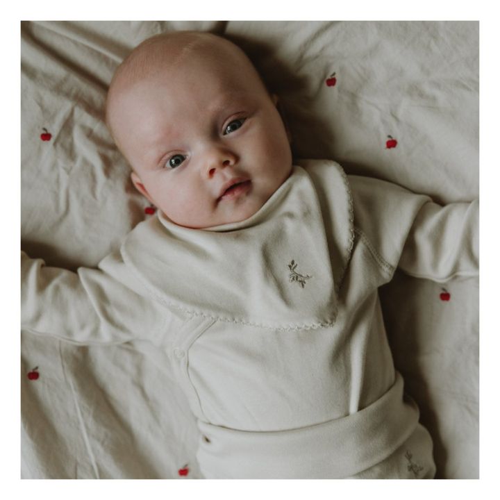 Bavoir bandana en jersey de coton | Ecru- Image produit n°1
