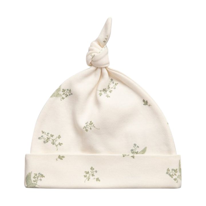 Cotton Jersey Beanie Swallows | Pale green- Product image n°0