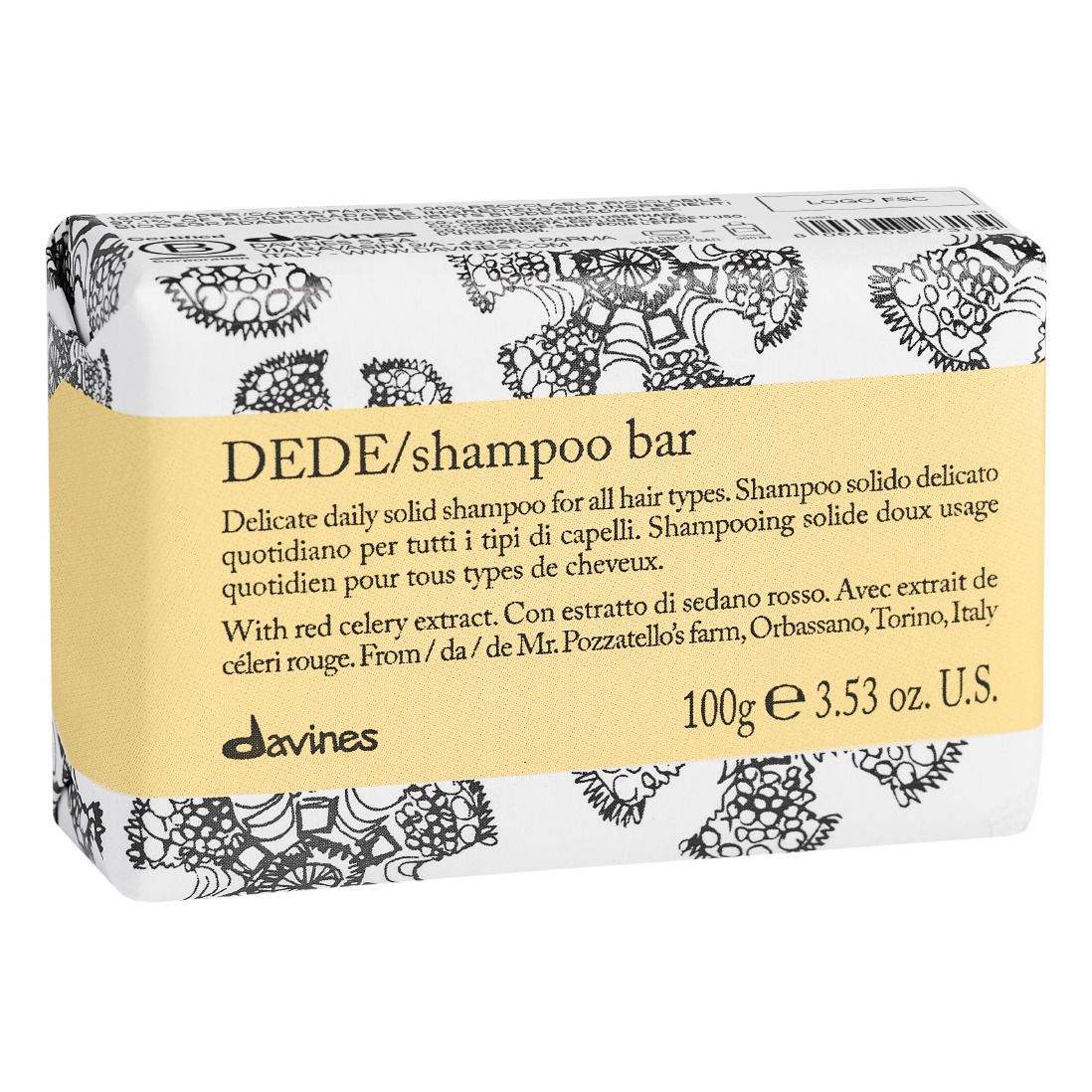 Davines - Shampoing solide doux usage quotidien Dede -100g - Blanc