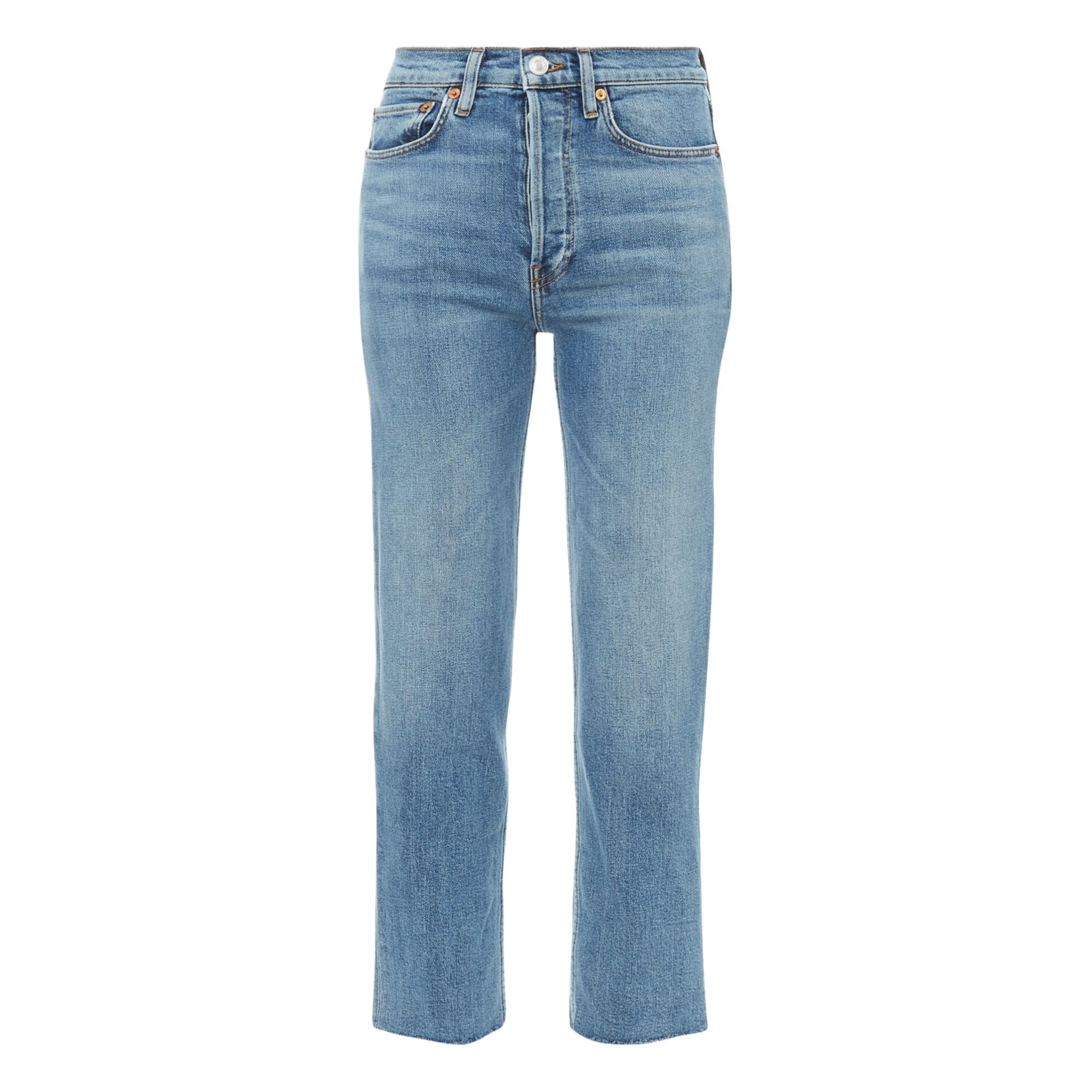RE/DONE Denim 70s Stove Pipe Jeans in Blau Damen Bekleidung Jeans Jeans mit gerader Passform 