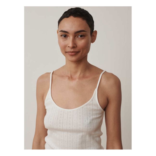 Canotta, modello: Edie, in cotone bio | Ecru