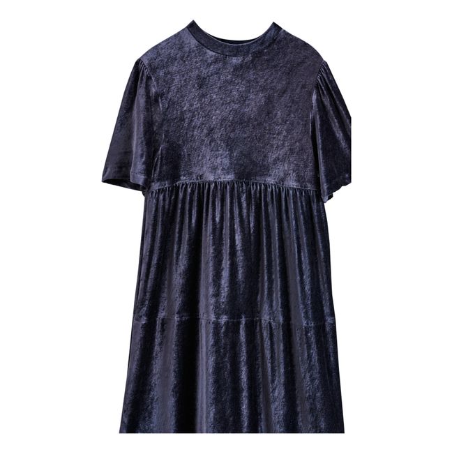 Robe Valmy Velours | Bleu marine