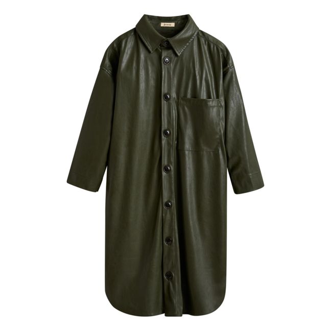 Hemdkleid Arrow Veganes Leder | Khaki