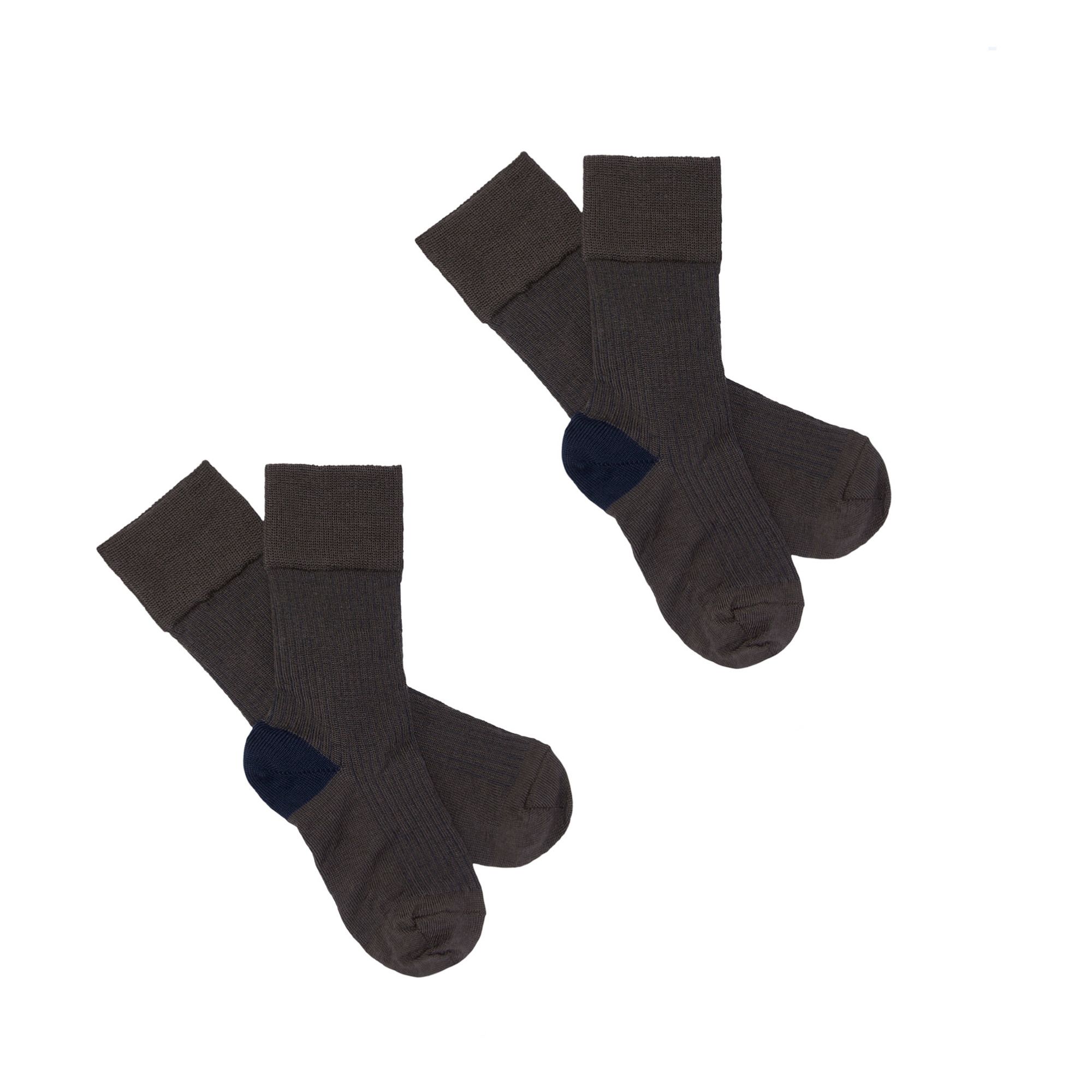 FUB - Lot 2 Paires Chaussettes Laine Extra Fine - Garçon - Marron