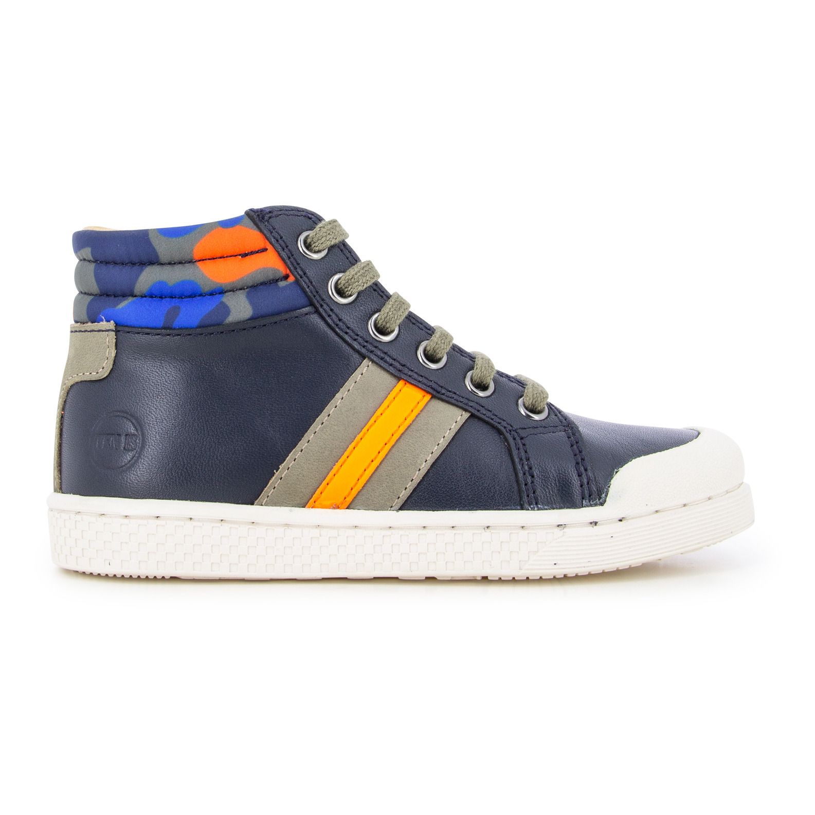 Striped Zip-Up Sneakers Navy blue- Product image n°0