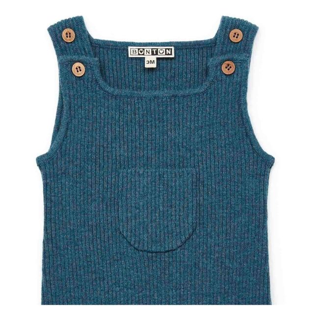 Salopette in lana e cotone, modello: Minota Blu