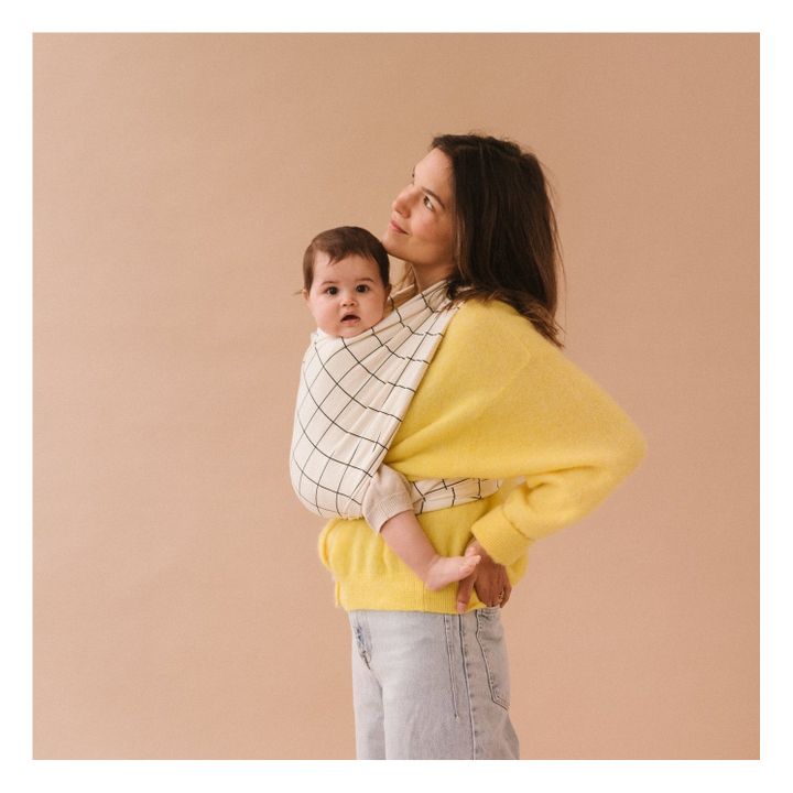 Geometric Organic Cotton Baby Carrier | White- Product image n°3