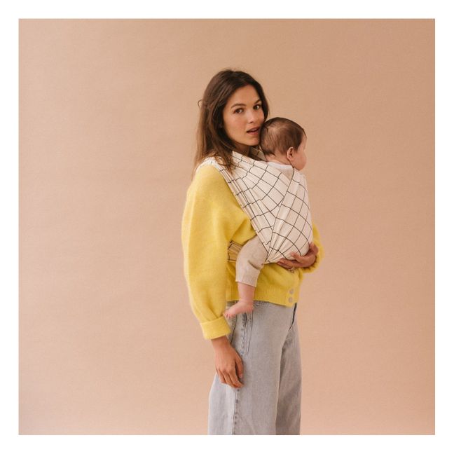 Porta bebe geometrico in cotone Bio  | Bianco