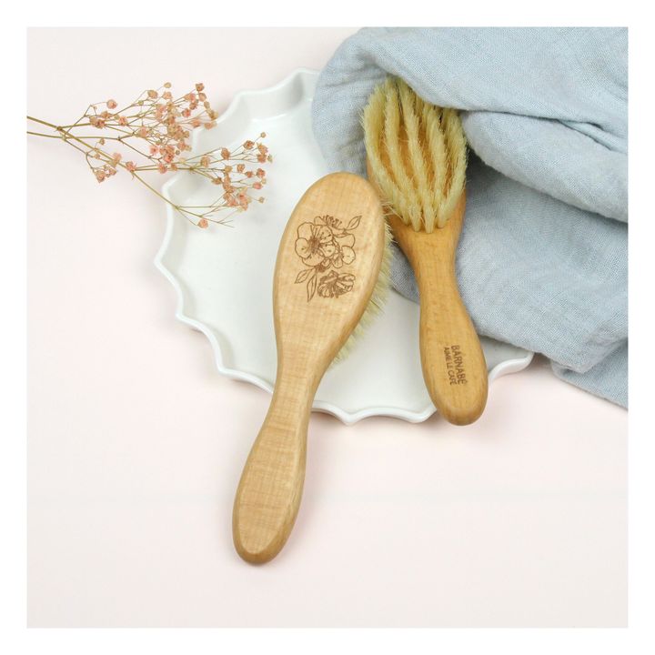 Flower Beech Hairbrush with Silk Bristles | Beech- Product image n°1
