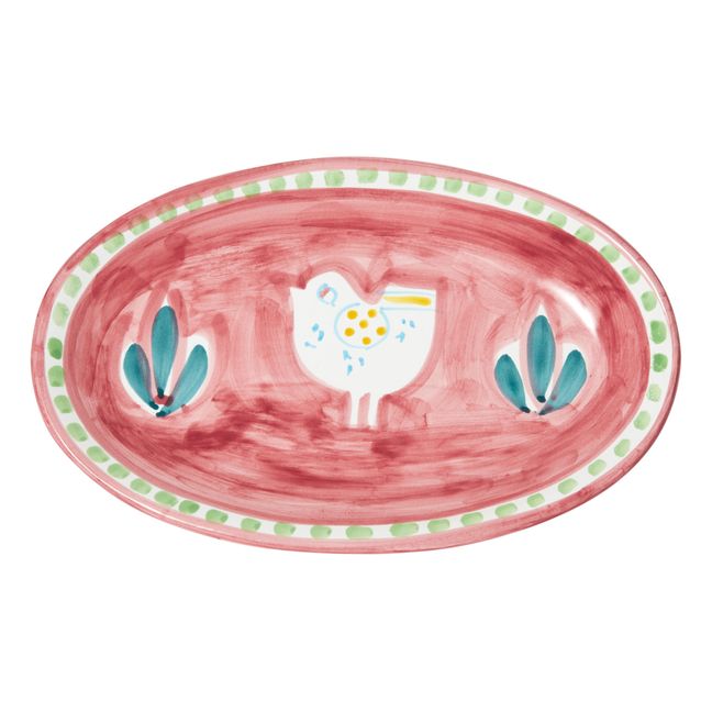 Oval Chicken Dish - 25cm Pink