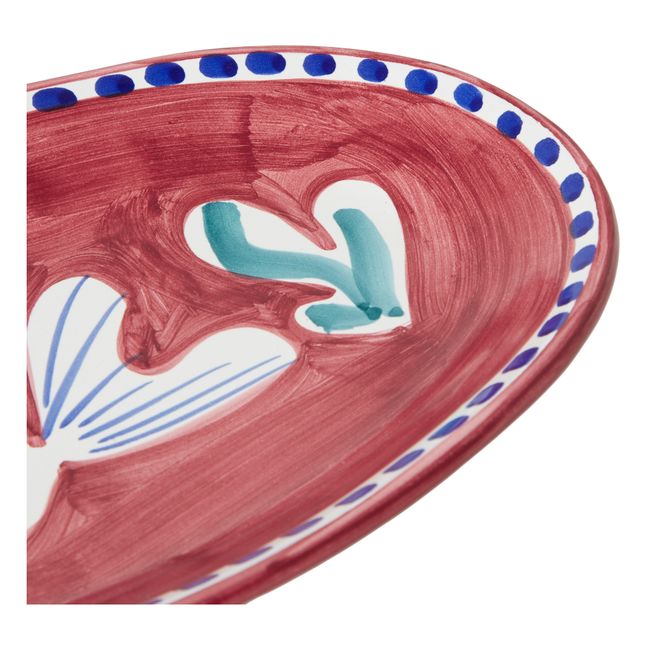 Ovale Platte Fisch - 25 cm ohne Boden Rot