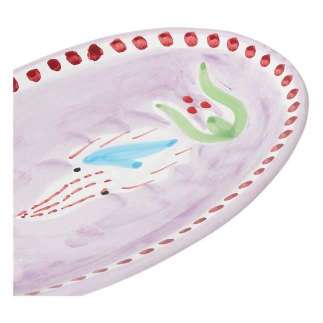 Ovale Platte Tintenfisch - 25 cm ohne Boden Violett