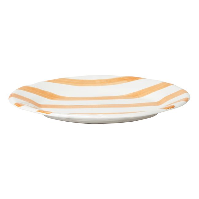 Striped Oval Dish - 35cm | Yellow