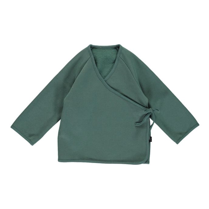 Monkind - Cardigan Wave Croisé Coton Bio - Fille - Vert forêt