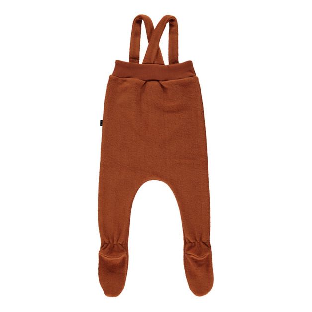 Organic Cotton Towelling Trousers with Braces Ochre
