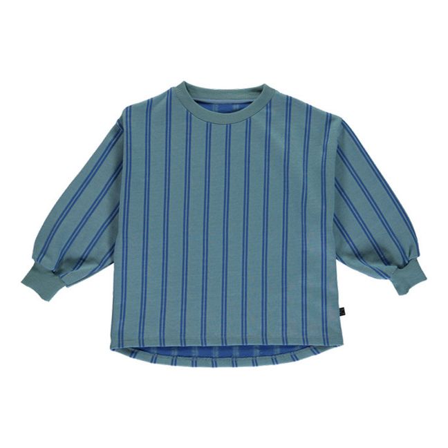 Striped Organic Cotton Sweatshirt Blue