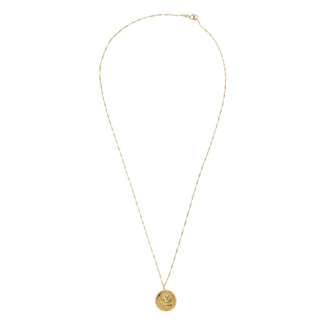 Rose Coin Necklace Gold
